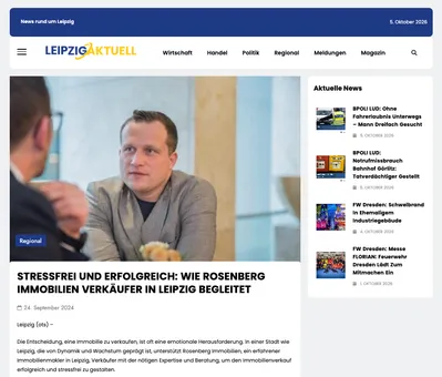 Screenshot Leipzig Aktuell: Stressfrei und erfolgreich, wie Rosenberg Immobilien Verkäufer in Leipzig begleitet